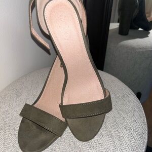 Charlotte Russe Olive Heeled Sandals